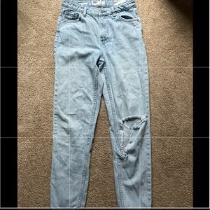 Bershka mom light wash jeans.